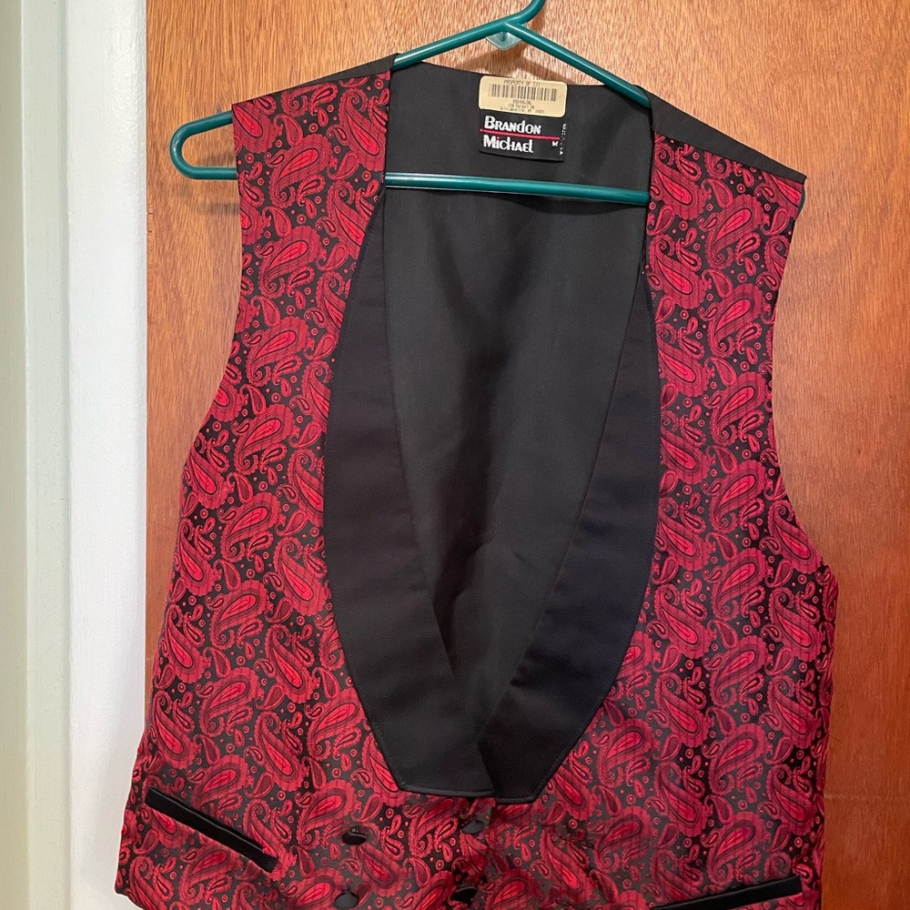 Michael Brandon Red and Black Vest